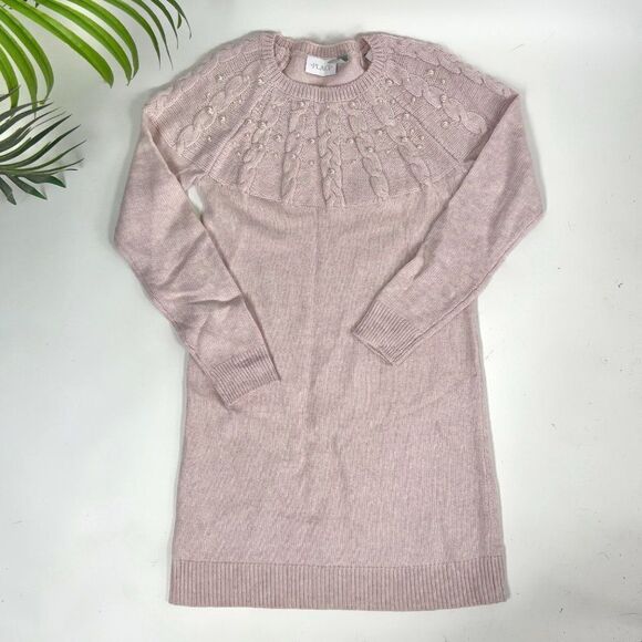 Girls Children's Place Pink Cottagecore Girly Barbiecore Sweater Dress NWT / 7/8 - Picture 1 of 4